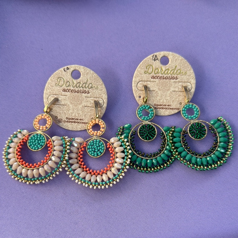 Multicolor Beaded Earrings Set